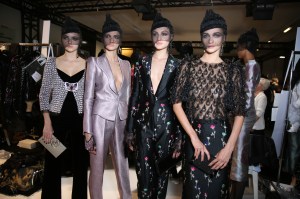Backstage at Giorgio Armani Privé Couture Fall 2017