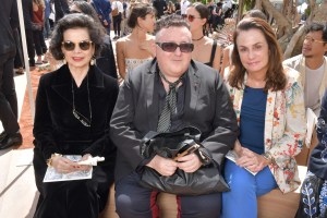 Bianca Jagger and Alber Elbaz at Christian Dior