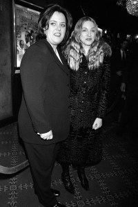 Singer Madonna and talk show host Rosie O'Donnell at the premier of O'Donnell's movie "Wide Awake"