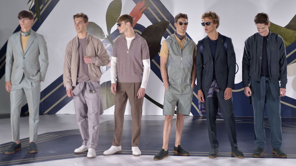 Models on the catwalkPerry Ellis presentation, Spring Summer 2017, New York Fashion Week: Men's, USA - 11 Jul 2016