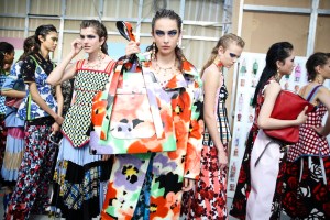 Backstage at Marni RTW Spring 2018