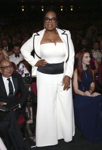 Oprah Winfrey poses in the audience at the 69th Primetime Emmy Awards, at the Microsoft Theater in Los Angeles69th Primetime Emmy Awards - Audience, Los Angeles, USA - 17 Sep 2017