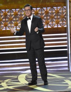 Host Stephen Colbert speaks at the 69th Primetime Emmy Awards, at the Microsoft Theater in Los Angeles2017 Primetime Emmy Awards - Show, Los Angeles, USA - 17 Sep 2017