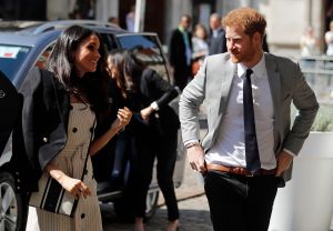 Britain's Prince Harry and his fiancee Meghan Markle arrive at the Queen Elizabeth II Center during the Commonwealth Heads of Government Meeting in LondonBritain Commonwealth, London, United Kingdom - 18 Apr 2018