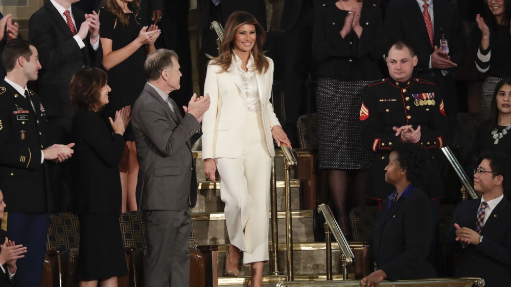 First lady Melania Trump arrives before the State of the Union address to a joint session of Congress on Capitol Hill in WashingtonState Of Union, Washington, USA - 30 Jan 2018