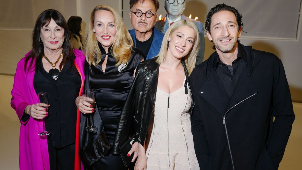 Anjelica Huston, Jerry Hall, Michael Chow, Vanessa Rano, Adrien BrodyMr Chow 50th Anniversary celebration, Inside, Los Angeles, USA - 16 Feb 2018