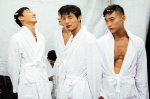 Backstage at Tom Ford Men's Fall 2018