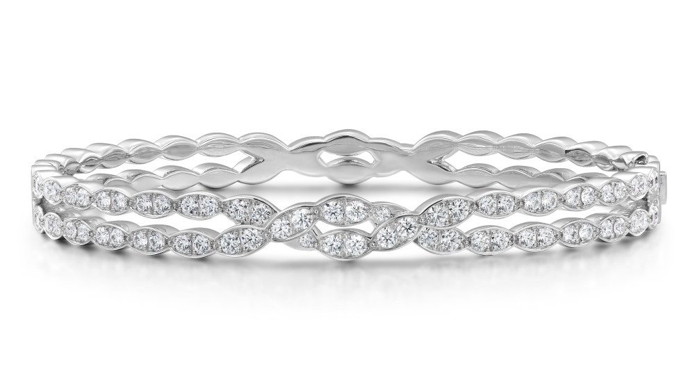 Lorelei Floral Diamond Double twist bangle