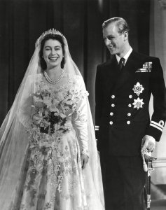 Princess Elizabeth (queen Elizabeth Ii) and Prince Philip Duke of Edinburgh (formerly Lieutenant Philip Mountbatten) Pose Together For an Official Photograph Following Their Marriage at Westminster Abbey On 20 November 1947 1947Historical Collection 174