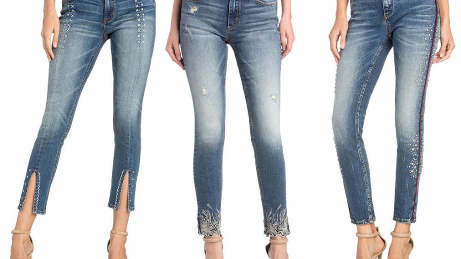 three pairs of jeans