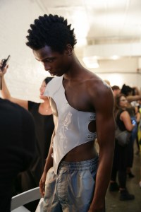 Backstage at Feng Chen Wang Men’s Spring 2019
