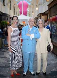 Kristina Blahnik, Manolo Blahnik and Evangeline Blahnik Manolo Blahnik at Manolo Blahnik's men's store opening in Burlington Arcade