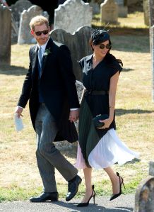 Prince Harry and Meghan Duchess of Sussex
The wedding of Daisy Jenks and Charlie van Straubenzee, St Mary the Virgin Church, Frensham, Surrey, UK - 04 Aug 2018