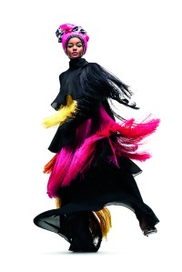 A fashion photograph used in the exhibit: Dian Pelangi