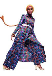 A fashion photograph used in the exhibit: Naima Muhammad