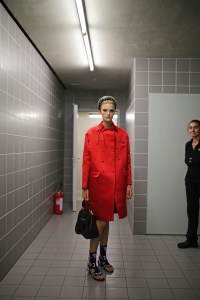 Backstage at Prada RTW Spring 2019