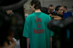 Backstage at Christopher Kane RTW Spring 2019