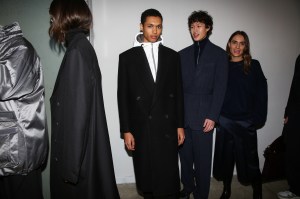 Backstage at Cerruti men's fall 2019