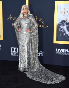 Lady Gaga in Givenchy at the ÒA Star is BornÓ premiere in Los Angeles.