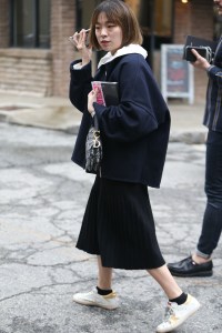 Street style at the Los Angeles Frieze Art Fair.