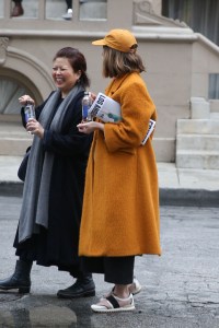 Street style at the Los Angeles Frieze Art Fair.