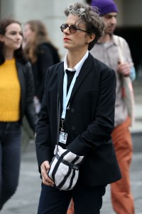 Street style at the Los Angeles Frieze Art Fair.