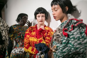 Backstage at Matty Bovan RTW Fall 2019