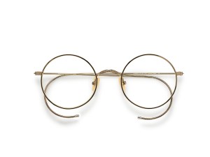 A rounded metallic optical frame from Moscot.
