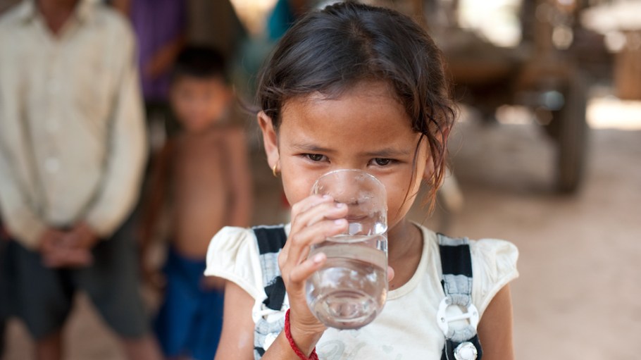 Girl drinking water