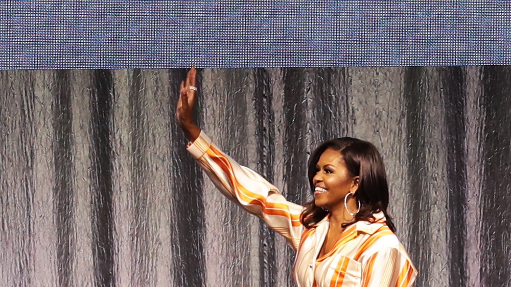 Michelle Obama speaking in Paris