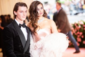 Patrick Schwarzenegger and Taylor Hill in Ralph Lauren.