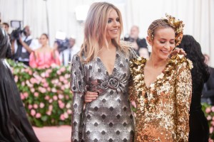 Sienna Miller in Paco Rabanne and Emily Blunt in Michael Kors.