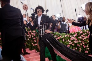Ezra Miller in Burberry.