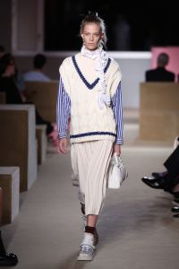 Model on the catwalkPrada Resort 2020 show, Runway, The Piano Factory, New York, USA - 02 May 2019