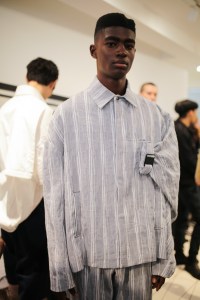 Backstage at Chalayan Men's Spring 2020 photographed in London on 09 June 2019