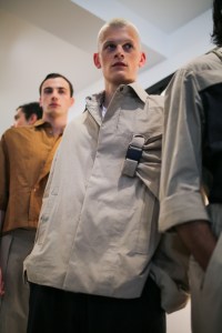 Backstage at Chalayan Men's Spring 2020 photographed in London on 09 June 2019