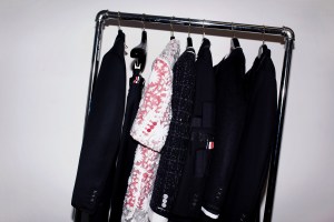 Ephraim Sykes during a Tonys fitting at Thom Browne.
