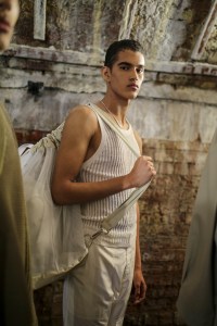 Backstage at Qasimi Men's Spring 2020 photographed in London on 08 June 2019
