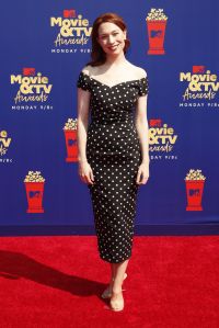 US actress Rhian Rees arrives for the 2019 MTV Movie & TV Awards at the Barker Hangar, Santa Monica, California, USA, 15 June 2019. The movies are nominated by producers and executives from MTV and the winners are chosen online by the general public.Arrivals - MTV Movie & TV Awards 2019, Washington, USA - 15 Jun 2019
