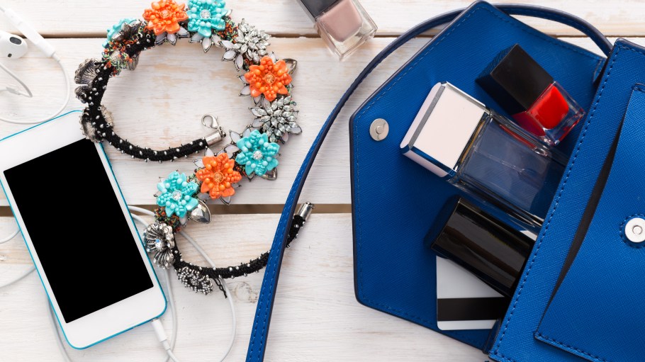 a woman's purse inside out