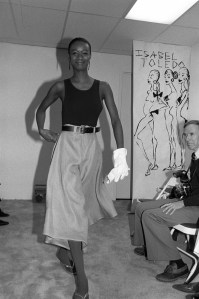 Tank top and high-waist skirt at the Isabel Toledo Spring/Spring 1986 show in New York