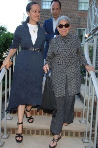 Isabel Toledo and Joan Vass attend the Council of Fashion Designers of America's 2006 new members party at Arnold Scaasi's apartment.
