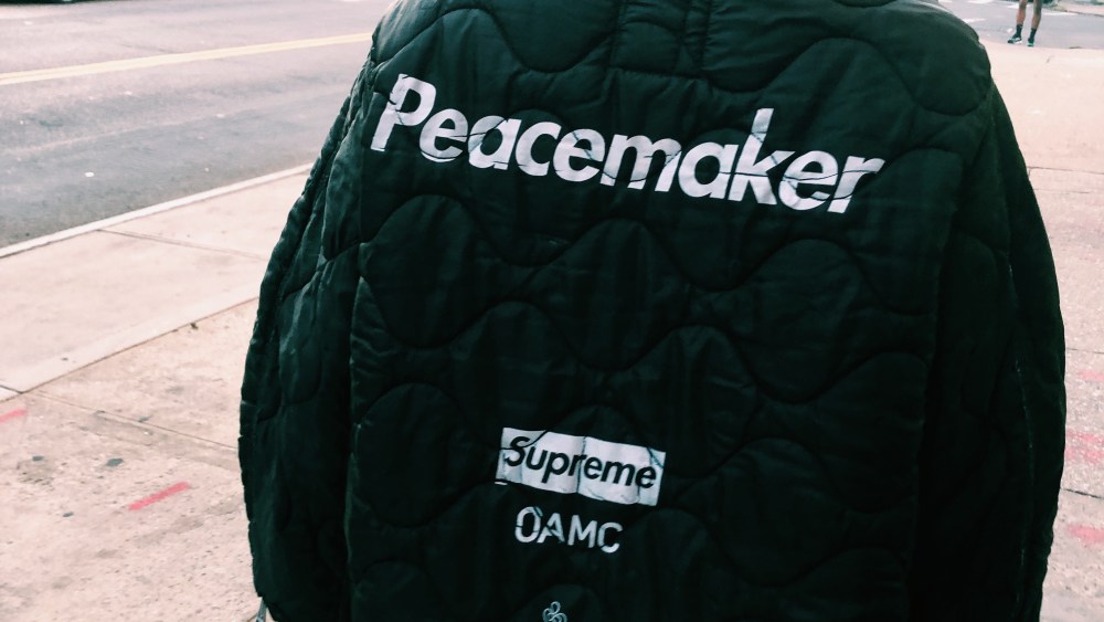 The Supreme OAMC military-inspired coat liner.