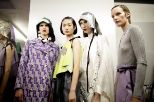 Backstage at Prada RTW Spring 2020