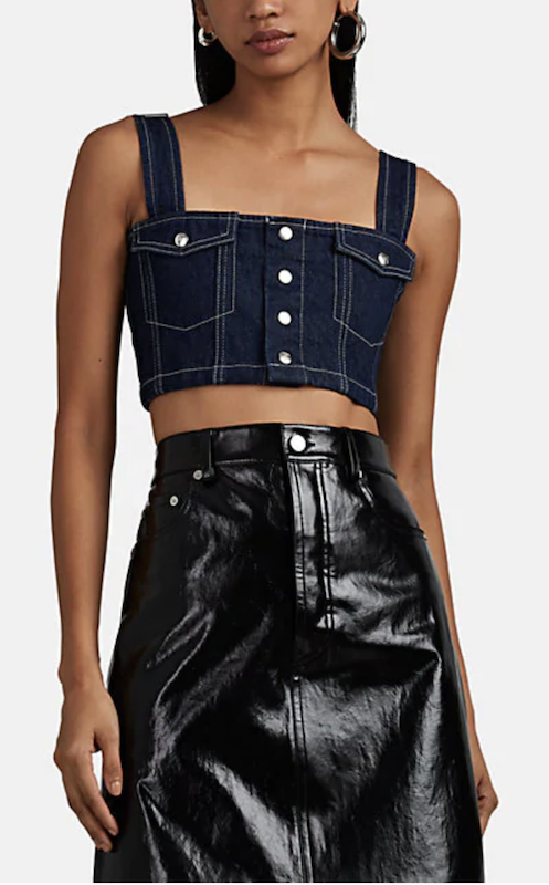 Here are some denim pieces featuring studs, rhinestones and other glam accents to wear on New Year’s.