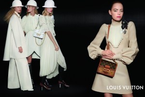 Louis Vuitton has teamed again with Collier Schorr for its spring campaign. The photographer shot actresses Emma Stone and Zhong Chuxi and a cast of models at London’s Park Lane Hotel. They are captured in the Belle Époque outfits designed by creative director Nicolas Ghesquière, toting signature handbags such as the new Vanity in Monogram and the latest versions of the Dauphine. The campaign is due to break in the February issues of international magazines, accompanied by a series of short digital films, to be posted on Louis Vuitton platforms in February, set to a track by transgender singer Sophie, who appeared on a giant video screen during the brand’s spring runway show. — Joelle Diderich