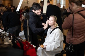 Backstage at Issey Miyake RTW Fall 2020