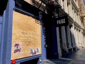 From emptied shelves, to boarded-up windows, denim retailers in New York City's Soho neighborhood prepared to shutdown for the long haul.