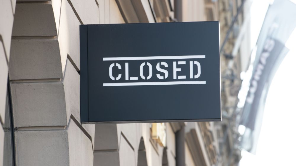 Closed sign Coronavirus