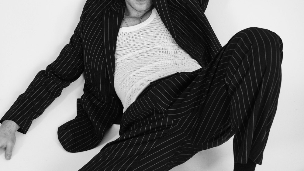 MSGM’s cotton suit and Burberry cotton top. Versace shoes.